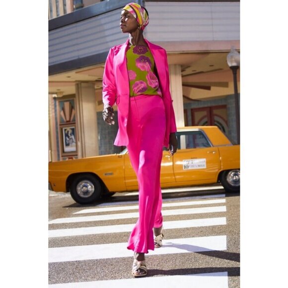 💕TRINA TURK💕 Nolita Pant ~ Silverlake Satin Trina Pink 8 NWT - Picture 4 of 12